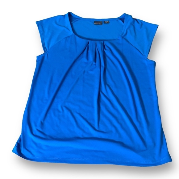 Blue Covington Pleated Blouse - Picture 4 of 6